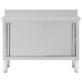 Mesa de trabajo puertas correderas acero inox 120x50x(95-97) cm de vidaXL, Restauración - Ref: Foro24-51051, Precio: 282,20 €...
