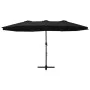 Sombrilla de jardín con palo de aluminio negro 460x270 cm de vidaXL, Sombrillas - Ref: Foro24-47302, Precio: 164,37 €, Descue...