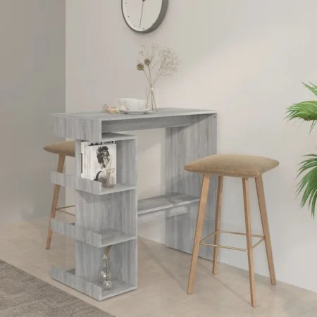 Mesa bar estante almacenaje gris Sonoma 100x50x101,5 cm de vidaXL, Mesas de cocina y de comedor - Ref: Foro24-812961, Precio:...