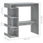 Mesa bar estante almacenaje gris Sonoma 100x50x101,5 cm de vidaXL, Mesas de cocina y de comedor - Ref: Foro24-812961, Precio:...