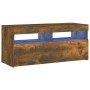 Mueble de TV con luces LED roble ahumado 90x35x40 cm de vidaXL, Muebles TV - Ref: Foro24-815675, Precio: 62,88 €, Descuento: %