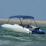 Toldo Bimini de 3 arcos azul 183x180x137 cm de vidaXL, Cubiertas para almacenamiento de barcas - Ref: Foro24-92363, Precio: 1...