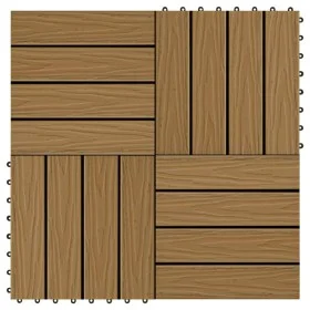 Baldosas porche relieve profundo WPC 30x30 cm 1 m² teca 11 uds de vidaXL, Suelos y moquetas - Ref: Foro24-45037, Precio: 74,4...