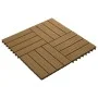 Porch tiles deep relief WPC 30x30 cm 1 m² teak 11 units by vidaXL, Floors and carpets - Ref: Foro24-45037, Price: 74,46 €, Di...
