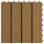 Porch tiles deep relief WPC 30x30 cm 1 m² teak 11 units by vidaXL, Floors and carpets - Ref: Foro24-45037, Price: 74,46 €, Di...