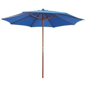 Sombrilla de jardín con palo de madera azul 300x258 cm de vidaXL, Sombrillas - Ref: Foro24-47125, Precio: 104,69 €, Descuento: %