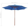 Sombrilla de jardín con palo de madera azul 300x258 cm de vidaXL, Sombrillas - Ref: Foro24-47125, Precio: 106,55 €, Descuento: %