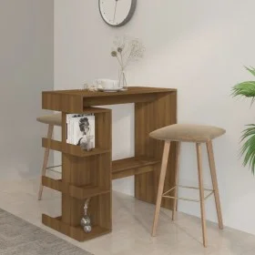 Stehtisch mit Regal aus brauner Eiche 100x50x101,5 cm von vidaXL, Küchen- und Esstische - Ref: Foro24-812962, Preis: 74,78 €,...