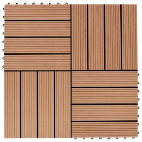 Baldosas de porche de WPC 30x30 cm 1 m² color teca 11 unidades de vidaXL, Suelos y moquetas - Ref: Foro24-45024, Precio: 62,5...