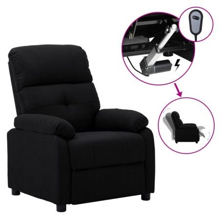 Sillón reclinable eléctrico de tela negro de vidaXL, Sillones - Ref: Foro24-3073804, Precio: 211,01 €, Descuento: %