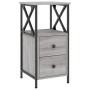 Mesita de noche madera de ingeniería gris Sonoma 34x35,5x70 cm de vidaXL, Mesitas de noche - Ref: Foro24-825949, Precio: 64,7...