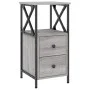 Sonoma grauer Nachttisch aus Holzwerkstoff, 34 x 35,5 x 70 cm von vidaXL, Nachttische - Ref: Foro24-825949, Preis: 63,63 €, R...