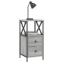 Mesita de noche madera de ingeniería gris Sonoma 34x35,5x70 cm de vidaXL, Mesitas de noche - Ref: Foro24-825949, Precio: 64,7...