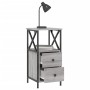 Mesita de noche madera de ingeniería gris Sonoma 34x35,5x70 cm de vidaXL, Mesitas de noche - Ref: Foro24-825949, Precio: 64,7...