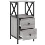 Mesita de noche madera de ingeniería gris Sonoma 34x35,5x70 cm de vidaXL, Mesitas de noche - Ref: Foro24-825949, Precio: 64,7...