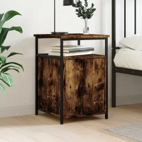 Mesita de noche madera contrachapada roble ahumado 40x42x60 cm de vidaXL, Mesitas de noche - Ref: Foro24-826037, Precio: 41,2...