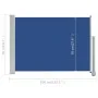 Toldo lateral retráctil de jardín azul 80x300 cm de vidaXL, Sombrillas - Ref: Foro24-48362, Precio: 52,88 €, Descuento: %