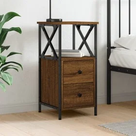 Mesita de noche madera de ingeniería marrón roble 34x35,5x70 cm de vidaXL, Mesitas de noche - Ref: Foro24-825951, Precio: 56,...