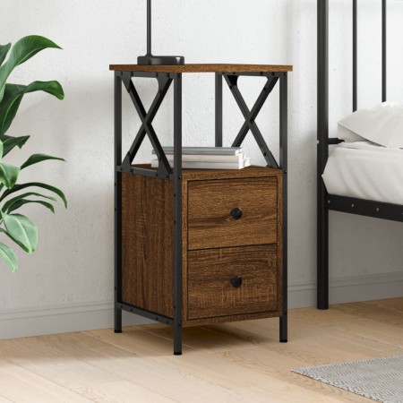 Mesita de noche madera de ingeniería marrón roble 34x35,5x70 cm de vidaXL, Mesitas de noche - Ref: Foro24-825951, Precio: 57,...