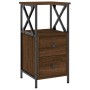 Mesita de noche madera de ingeniería marrón roble 34x35,5x70 cm de vidaXL, Mesitas de noche - Ref: Foro24-825951, Precio: 57,...
