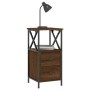 Mesita de noche madera de ingeniería marrón roble 34x35,5x70 cm de vidaXL, Mesitas de noche - Ref: Foro24-825951, Precio: 57,...
