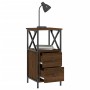 Mesita de noche madera de ingeniería marrón roble 34x35,5x70 cm de vidaXL, Mesitas de noche - Ref: Foro24-825951, Precio: 57,...