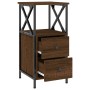 Mesita de noche madera de ingeniería marrón roble 34x35,5x70 cm de vidaXL, Mesitas de noche - Ref: Foro24-825951, Precio: 57,...