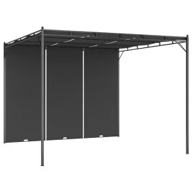 Cenador de jardín con cortina lateral gris antracita 3x3x2,25 m de vidaXL, Carpas y cenadores - Ref: Foro24-47995, Precio: 21...