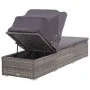 Tumbona con toldo y cojín ratán sintético gris de vidaXL, Tumbonas - Ref: Foro24-46248, Precio: 229,83 €, Descuento: %