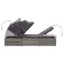 Tumbona con toldo y cojín ratán sintético gris de vidaXL, Tumbonas - Ref: Foro24-46248, Precio: 229,83 €, Descuento: %
