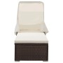 Tumbona con toldo y cojín de ratán sintético marrón de vidaXL, Tumbonas - Ref: Foro24-46247, Precio: 171,44 €, Descuento: %