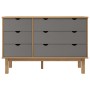 Cajonera OTTA madera maciza pino marrón y gris 111x43x73,5 cm de vidaXL, Cajoneras - Ref: Foro24-348586, Precio: 168,01 €, De...