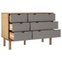 Cajonera OTTA madera maciza pino marrón y gris 111x43x73,5 cm de vidaXL, Cajoneras - Ref: Foro24-348586, Precio: 168,01 €, De...