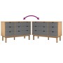 Cajonera OTTA madera maciza pino marrón y gris 111x43x73,5 cm de vidaXL, Cajoneras - Ref: Foro24-348586, Precio: 168,01 €, De...