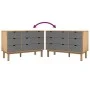 OTTA solid pine wood chest of drawers in brown and grey, 111x43x73.5 cm by vidaXL, Drawers - Ref: Foro24-348586, Price: 170,1...