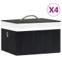 Cajas de almacenamiento de bambú 4 unidades negro de vidaXL, Cestas para almacenaje - Ref: Foro24-320769, Precio: 45,36 €, De...