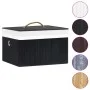 Cajas de almacenamiento de bambú 4 unidades negro de vidaXL, Cestas para almacenaje - Ref: Foro24-320769, Precio: 45,36 €, De...