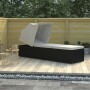 Tumbona con capota y cojín ratán sintético crema de vidaXL, Tumbonas - Ref: Foro24-46246, Precio: 168,32 €, Descuento: %