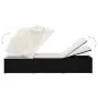 Sun lounger with hood and cream synthetic rattan cushion by vidaXL, Loungers - Ref: Foro24-46246, Price: 159,15 €, Discount: %