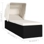 Tumbona con capota y cojín ratán sintético crema de vidaXL, Tumbonas - Ref: Foro24-46246, Precio: 168,32 €, Descuento: %