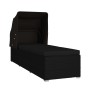 Tumbona con toldo y cojín de ratán sintético negro de vidaXL, Tumbonas - Ref: Foro24-46249, Precio: 187,73 €, Descuento: %