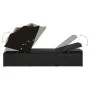 Tumbona con toldo y cojín de ratán sintético negro de vidaXL, Tumbonas - Ref: Foro24-46249, Precio: 197,01 €, Descuento: %