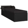 Tumbona con toldo y cojín de ratán sintético negro de vidaXL, Tumbonas - Ref: Foro24-46249, Precio: 197,01 €, Descuento: %