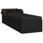 Tumbona con toldo y cojín de ratán sintético negro de vidaXL, Tumbonas - Ref: Foro24-46249, Precio: 187,73 €, Descuento: %