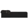 Tumbona con toldo y cojín de ratán sintético negro de vidaXL, Tumbonas - Ref: Foro24-46249, Precio: 197,01 €, Descuento: %