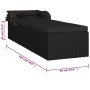 Tumbona con toldo y cojín de ratán sintético negro de vidaXL, Tumbonas - Ref: Foro24-46249, Precio: 187,73 €, Descuento: %