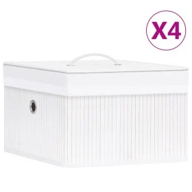 Cajas de almacenamiento de bambú 4 unidades blanco de vidaXL, Cestas para almacenaje - Ref: Foro24-320766, Precio: 51,65 €, D...
