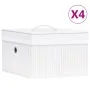 Cajas de almacenamiento de bambú 4 unidades blanco de vidaXL, Cestas para almacenaje - Ref: Foro24-320766, Precio: 51,65 €, D...