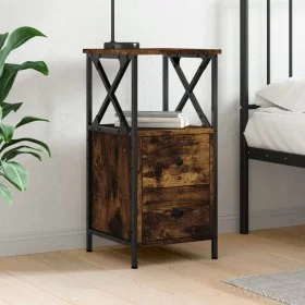 Engineered wood smoked oak bedside table 34x35.5x70cm by vidaXL, Nightstands - Ref: Foro24-825947, Price: 54,98 €, Discount: %
