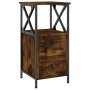 Mesita de noche madera de ingeniería roble ahumado 34x35,5x70cm de vidaXL, Mesitas de noche - Ref: Foro24-825947, Precio: 55,...